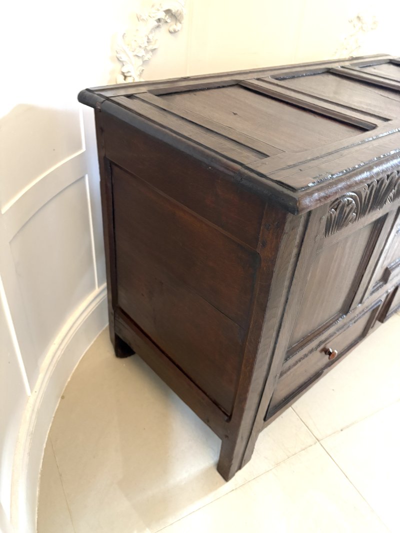 Antique 17th Century Quality Oak Mule Chest - Image 17